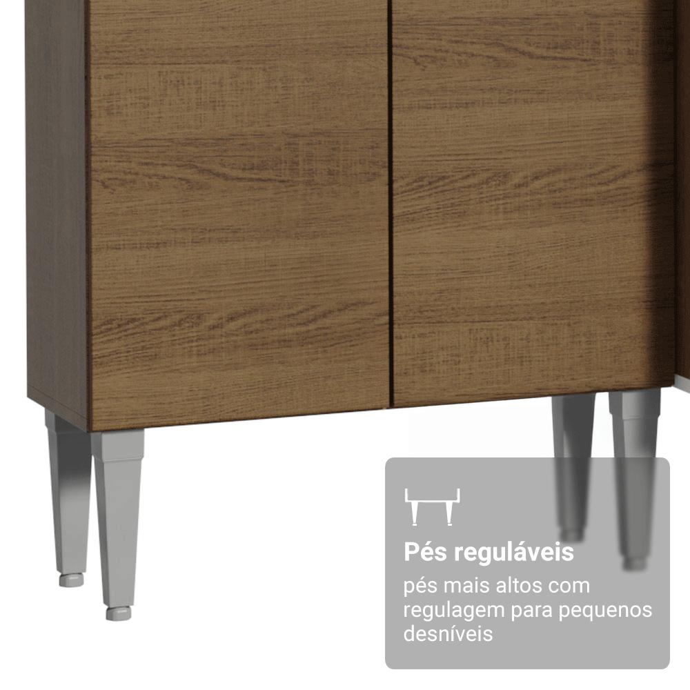 Armário de Cozinha Compacta 156 cm Rustic Emilly Madesa 02