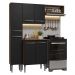 Armário de Cozinha Compacta 156 cm Rustic/Preto Emilly Madesa 01
