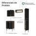 Armário de Cozinha Compacta 156 cm Rustic/Preto Emilly Madesa 02