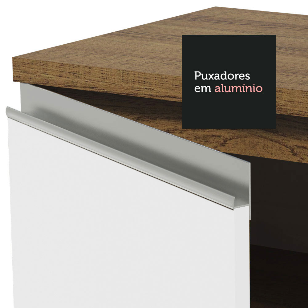 Armário de Cozinha Compacta 160cm Rustic/Branco Glamy Madesa 07