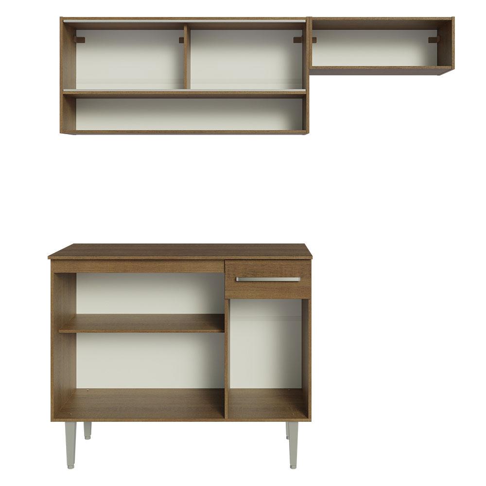 Armário de Cozinha Compacta 165cm Rustic Emilly Madesa 02