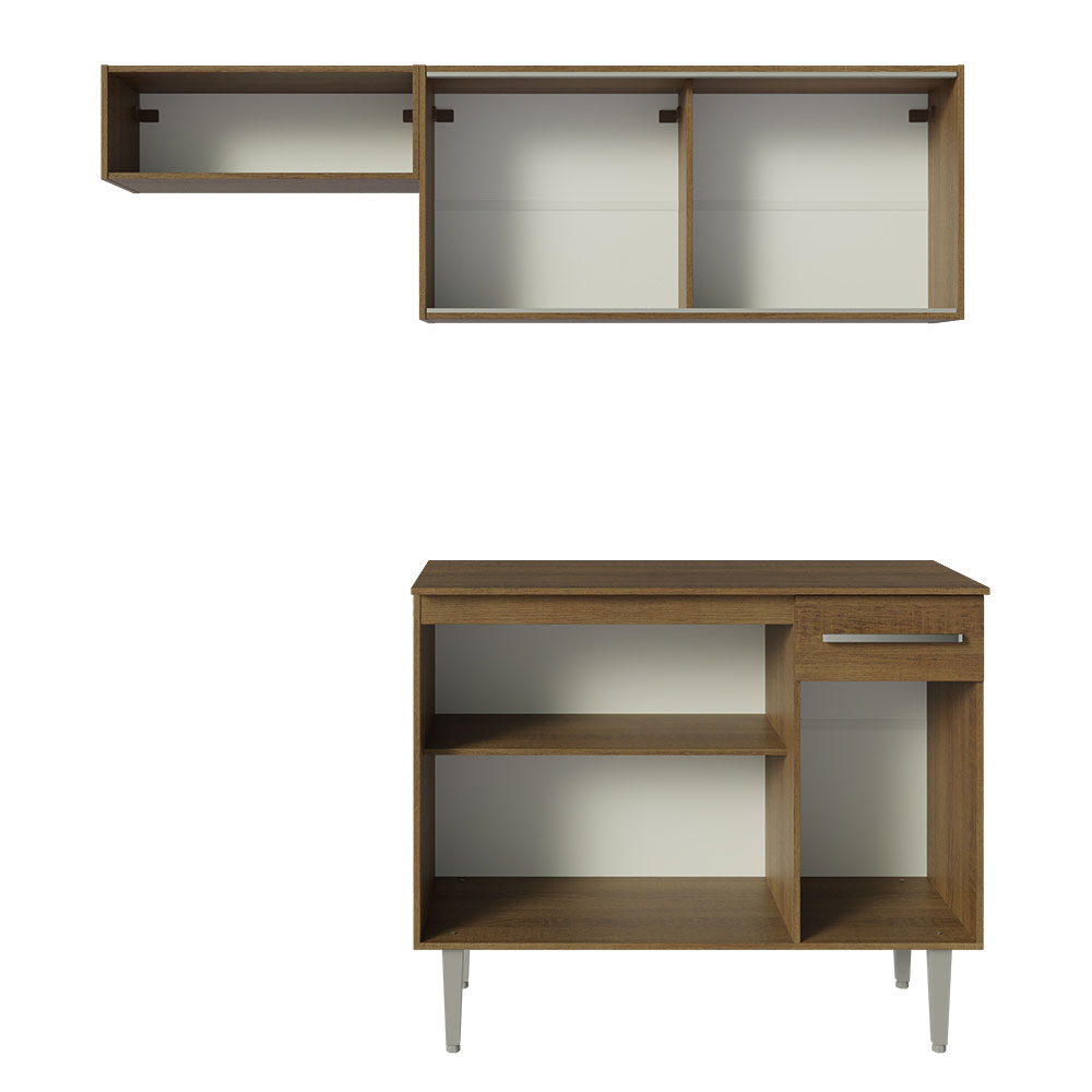Armário de Cozinha Compacta 165cm Rustic Emilly Madesa 04
