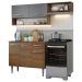 Armário de Cozinha Compacta 165cm Rustic/Cinza Emilly Madesa 07