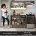 Armário de Cozinha Compacta 165cm Rustic/Preto Emilly Madesa 02
