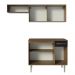 Armário de Cozinha Compacta 165cm Rustic/Preto Emilly Madesa 03