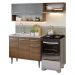 Armário de Cozinha Compacta 165cm com Pia Rustic/Cinza Emilly Madesa 09
