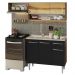 Armário de Cozinha Compacta 165cm com Pia Rustic/Preto Emilly Madesa 01