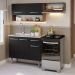 Armário de Cozinha Compacta 165cm com Pia Rustic/Preto Emilly Madesa 09