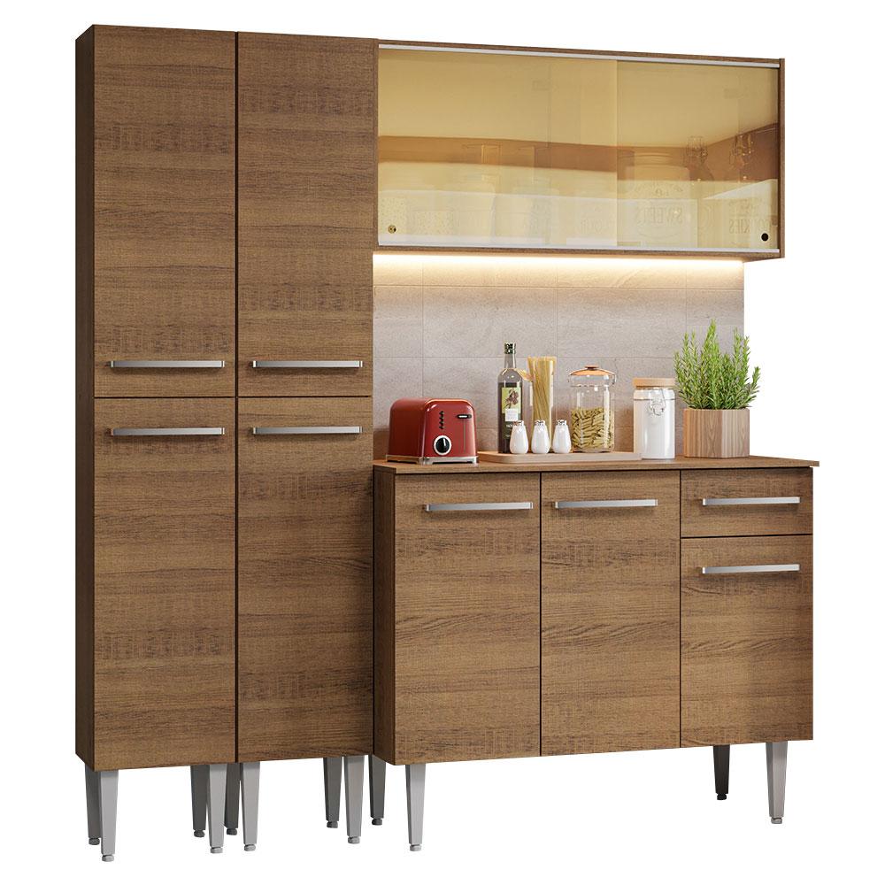 Armário de Cozinha Compacta 169cm Rustic Emilly Madesa 09
