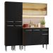 Armário de Cozinha Compacta 169cm Rustic/Preto Emilly Madesa 09
