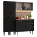 Armário de Cozinha Compacta 169cm Rustic/Preto Emilly Madesa 10