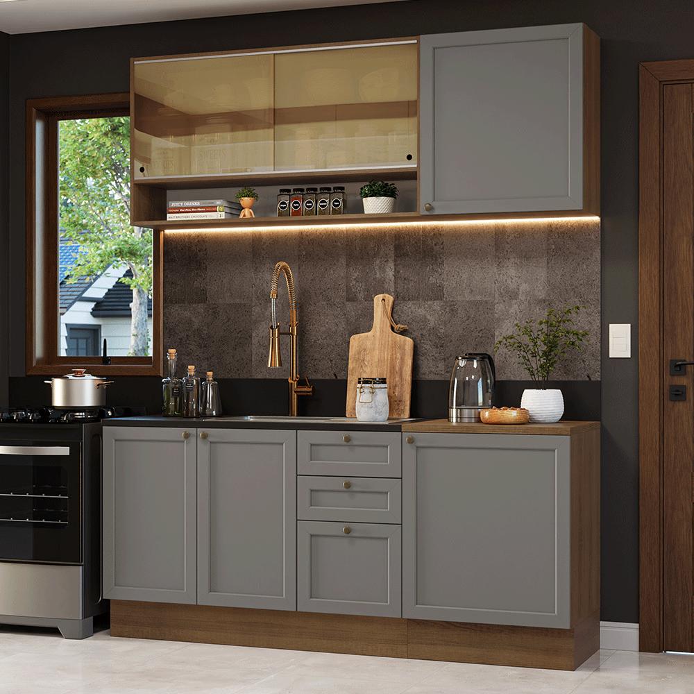 Armário de Cozinha Compacta 180 cm BC Vik Madesa 03