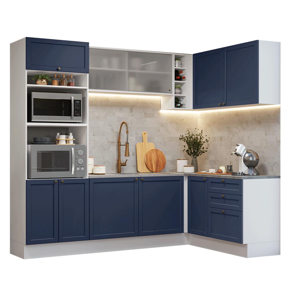 Armário de Cozinha Compacta 180 cm Branco Vik Madesa 04