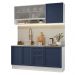 Armário de Cozinha Compacta 180 cm Branco/Azul Vik Madesa 03
