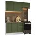 Armário de Cozinha Compacta 180 cm Branco/Verde Vik Madesa 02