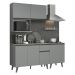 Armário de Cozinha Compacta 180 cm Cinza Nice Madesa 02