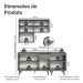 Armário de Cozinha Compacta 180 cm Cinza Nice Madesa 02