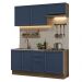 Armário de Cozinha Compacta 180 cm Rustic/Azul Vik Madesa 01
