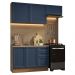 Armário de Cozinha Compacta 180 cm Rustic/Azul Vik Madesa 02