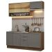 Armário de Cozinha Compacta 180 cm Rustic/Azul Vik Madesa 04