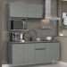 Armário de Cozinha Compacta 180 cm Suspensa Cinza Nice Madesa 03