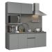 Armário de Cozinha Compacta 180 cm Suspensa Cinza Nice Madesa 03