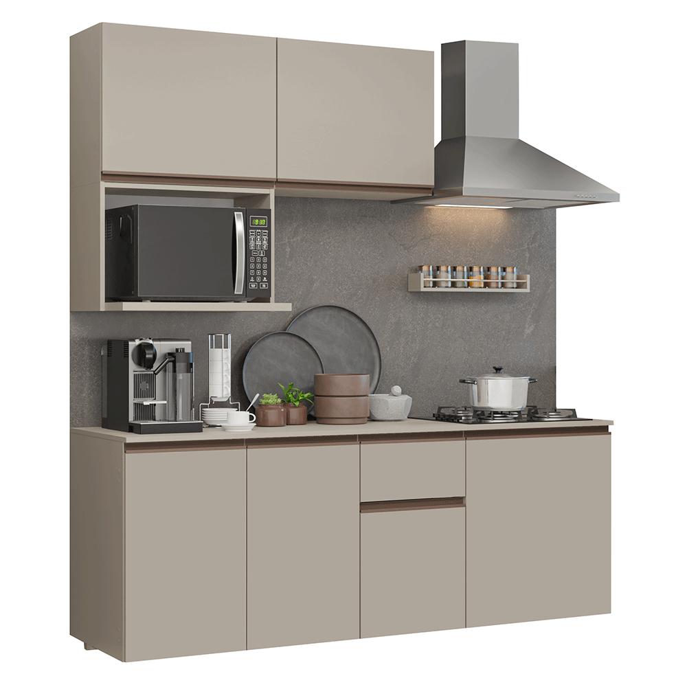 Armário de Cozinha Compacta 180 cm Suspensa Crema Nice Madesa 03