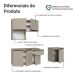 Armário de Cozinha Compacta 180 cm Suspensa Crema Nice Madesa 03