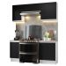 Armário de Cozinha Compacta 180cm Branco/Preto Glamy Madesa 12