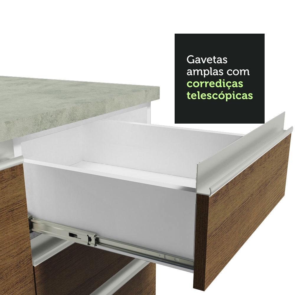 Armário de Cozinha Compacta 180cm Branco/Rustic Glamy Madesa 09