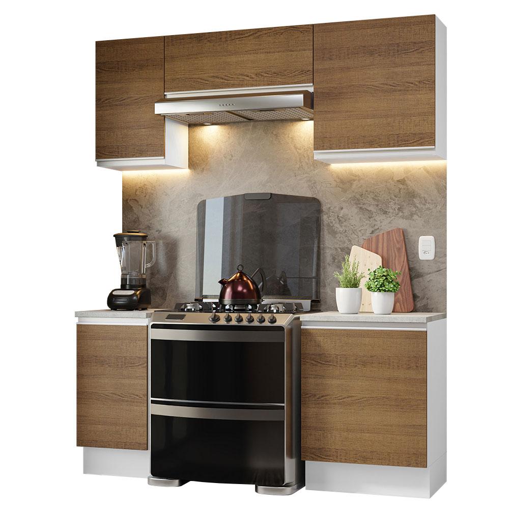 Armário de Cozinha Compacta 180cm Branco/Rustic Glamy Madesa 12