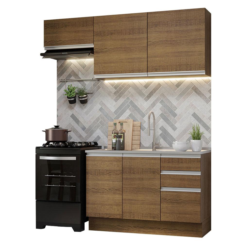Armário de Cozinha Compacta 180cm Rustic Glamy Madesa 09