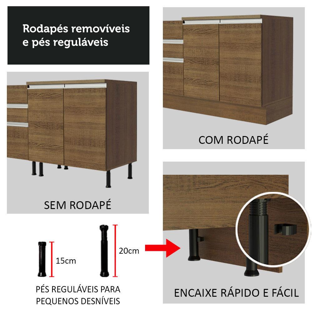 Armário de Cozinha Compacta 180cm Rustic Glamy Madesa 12