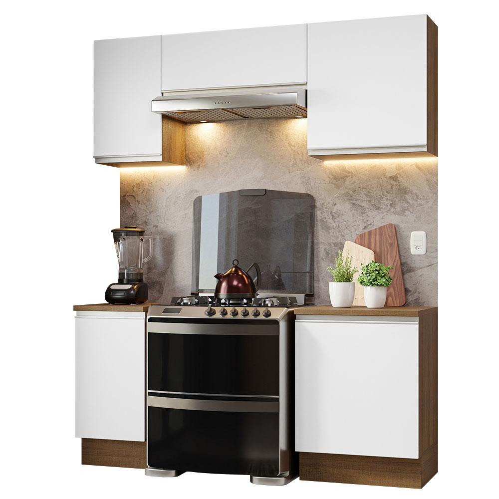 Armário de Cozinha Compacta 180cm Rustic/Branco Glamy Madesa 12