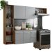 Armário de Cozinha Compacta 180cm Rustic/Cinza Easy Madesa