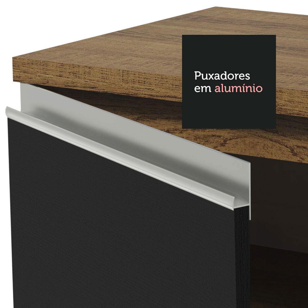Armário de Cozinha Compacta 180cm Rustic/Preto Glamy Madesa 12
