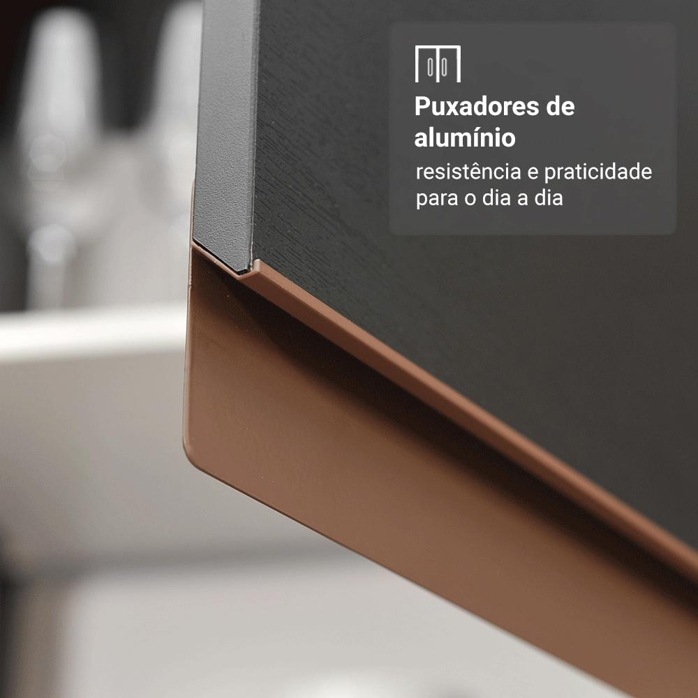 Armário de Cozinha Compacta 190cm Preto/Rustic Reims Madesa 05