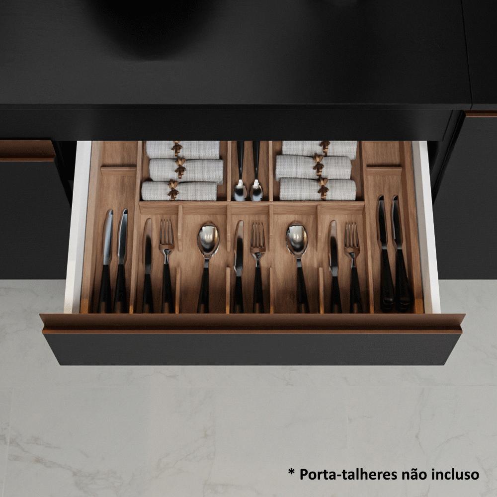 Armário de Cozinha Compacta 190cm Preto/Rustic Reims Madesa 05