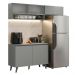 Armário de Cozinha Compacta 200cm Cinza Nice Madesa XA09
