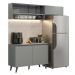 Armário de Cozinha Compacta 200cm Cinza Nice Madesa XA10