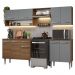 Armário de Cozinha Compacta 229cm Rustic/Cinza Emilly Madesa 15