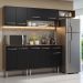 Armário de Cozinha Compacta 229cm Rustic/Preto Emilly Madesa 14
