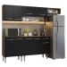 Armário de Cozinha Compacta 229cm Rustic/Preto Emilly Madesa 14