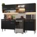 Armário de Cozinha Compacta 229cm Rustic/Preto Emilly Madesa 15