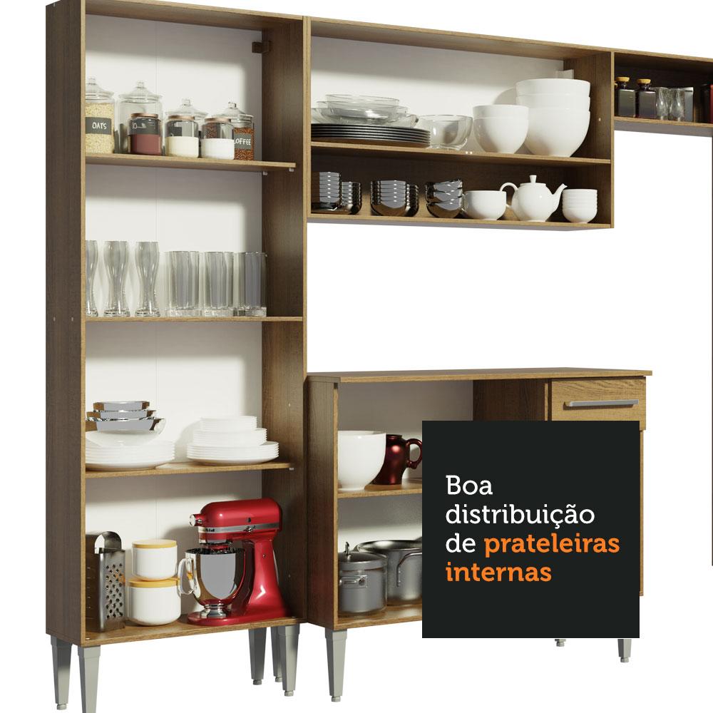Armário de Cozinha Compacta 229cm com Pia Rustic Emilly Madesa 12