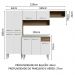 Armário de Cozinha Compacta 229cm com Pia Rustic/Branco Emilly Madesa 12