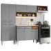 Armário de Cozinha Compacta 229cm com Pia Rustic/Cinza Emilly Madesa 12