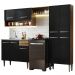 Armário de Cozinha Compacta 229cm com Pia Rustic/Preto Emilly Madesa 10