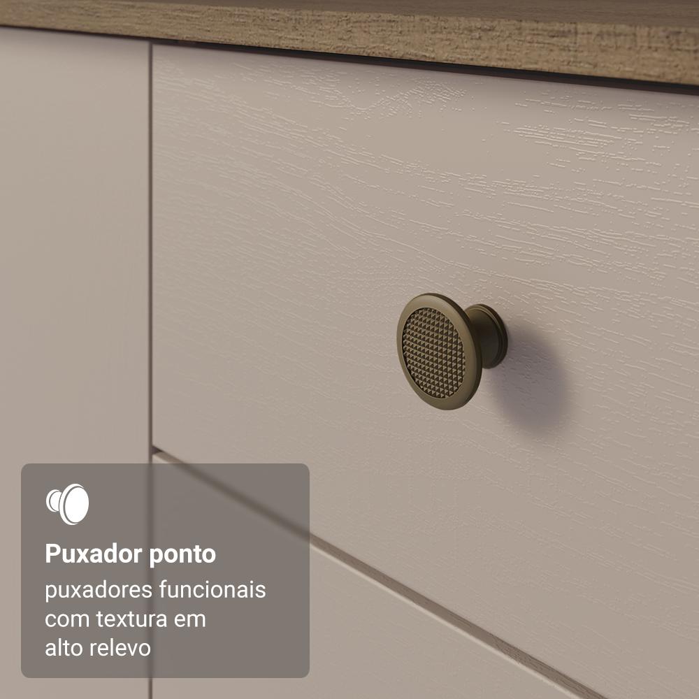 Armário de Cozinha Compacta 235cm Rustic/Crema Gourmet Madesa XB03