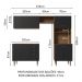 Armário de Cozinha Compacta 235cm Rustic/Preto Gourmet Madesa 01
